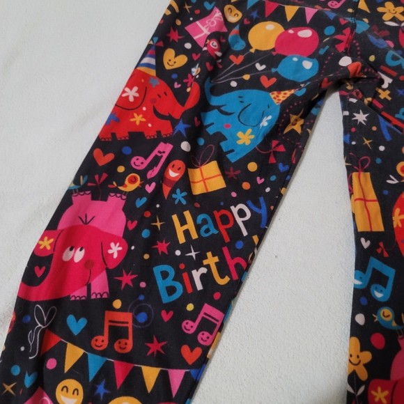 OS Fabulegs leggings happy birthday party elephant theme - Picture 7 of 11